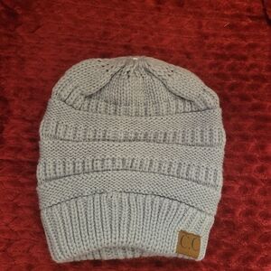 C.C Soft Gray Knit Beanie